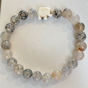 Fahlo Carved elephant, gemstone Bracelet